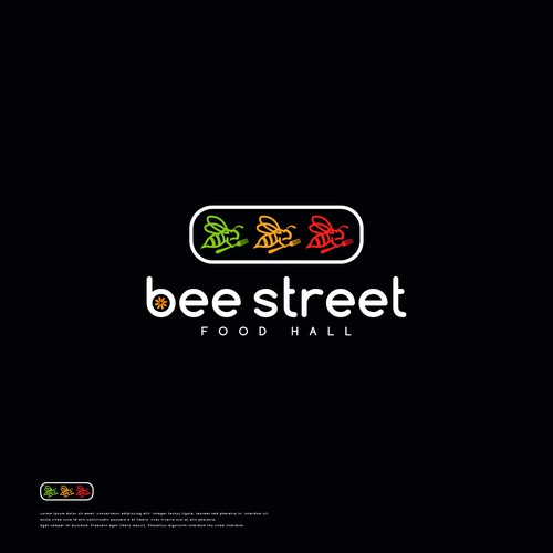 BeeStreet - a ghost kitchen Food Hall logo! Design by magdaraog™