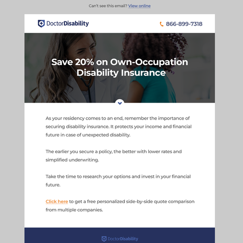 Designs | Design an email template for disability insurance for doctors ...