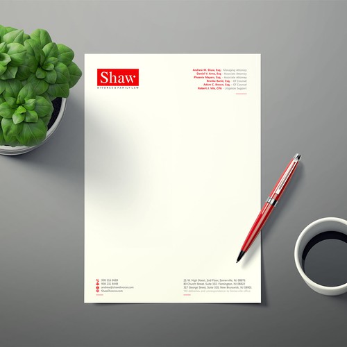 Letterhead for Divorce & Family Law Firm; Modern, Minimalist, Conservative Design Design by Xclusive16