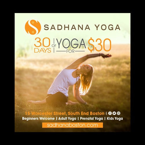 Sadhana Yoga Print Ad Wettbewerb In Der Kategorie Postkarte Flyer Print 99designs