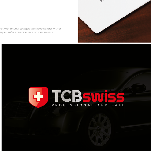 Design vincitore del contest ""Create an authentic and professional logo design for TCBswiss AG limousine and protection services""