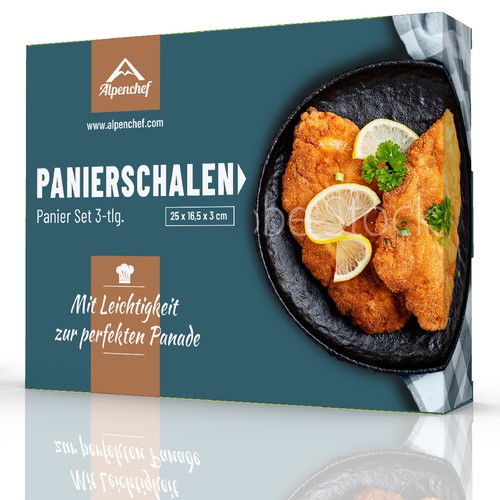 Aspiring Kitch Brand Alpenchef® Looking For A Color Box Design (Wiener Schnitzel Panier Set) Design by Deem Leuk