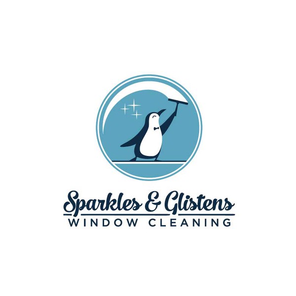 Window-cleaning penguin