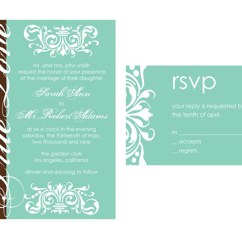 Letterpress Wedding Invitations Diseño de merileeloo