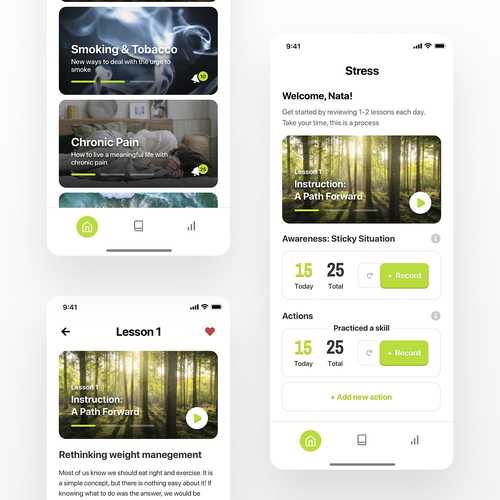 Design a refreshed look for a successful and established behavioral health app platform Design by Nata_sam