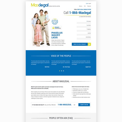 Maxlegal.com needs a new website design Réalisé par 7thdog