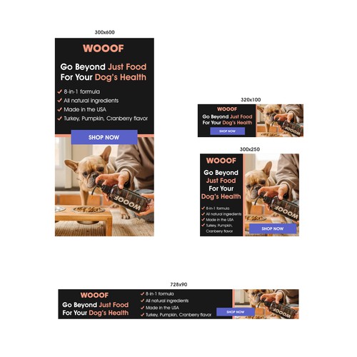 WOOOF Dog Multivitamin banner ads Design by Abbe