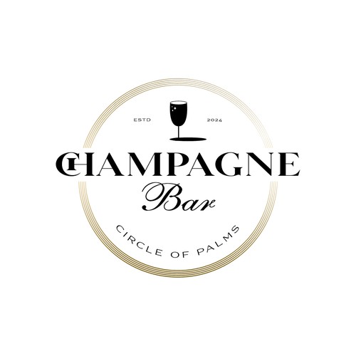 Luxury and modern Champagne Bar logo Design by harrysvellas