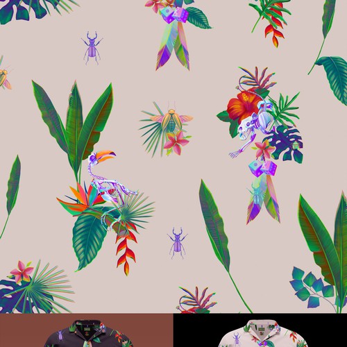 Tropical Fabric Print - Textile Designers & Illustrators Los Angeles fashion brand needs your designs Design by Moch.