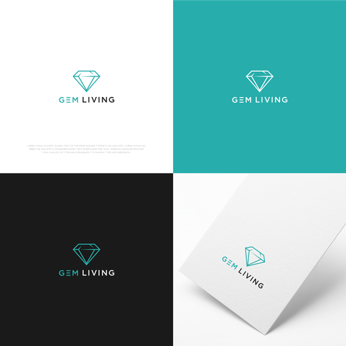 Geometrical, minimalist, modern brand design for Gem Living Design by Sunrise.