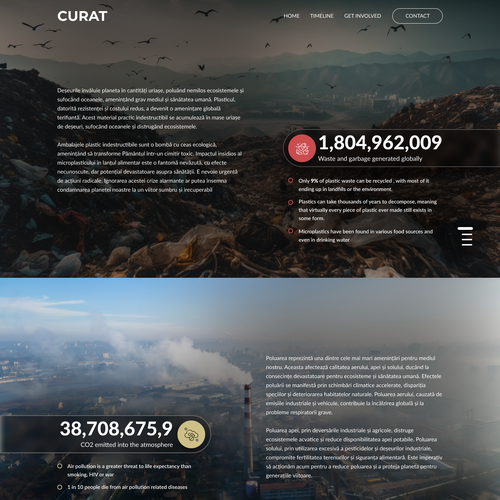 Earth in Focus: A Transformative  Web Experience Highlighting Waste, Pollution, and Sustainability Design by Design illusion