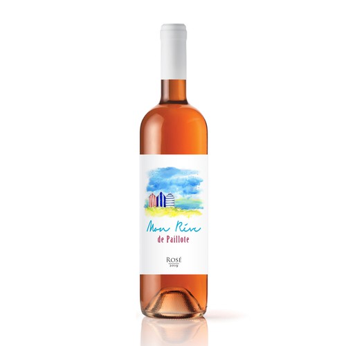 Rosé Wine Label " Mon rêve de Paillote" ("My dream of beach bar") Design by Dragan Jovic