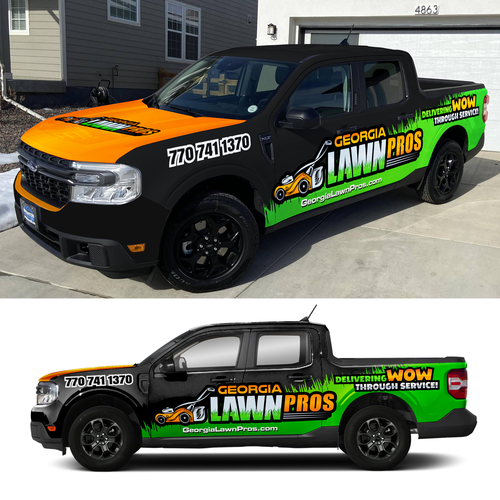 Need eye catching wrap designed for a lawn care company! Design by jacondsign