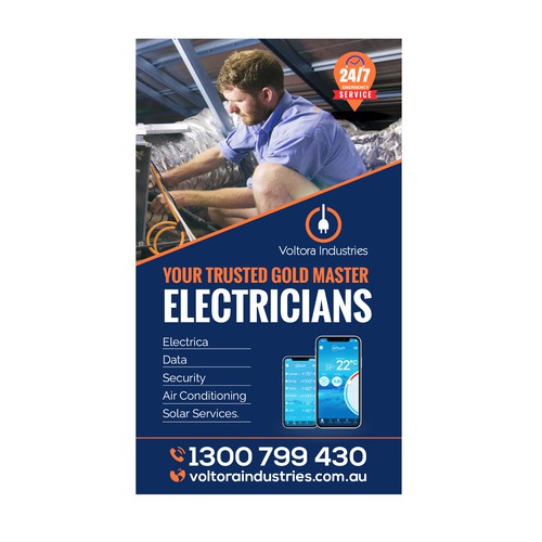 Voltora Industries Back Wall Banner Design by Sketch Media™