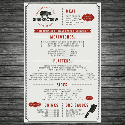 food truck menu design