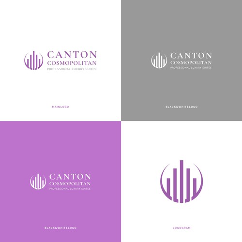 Logo for an office complex named The Canton Cosmopolitan. Design by GRIN Designs™