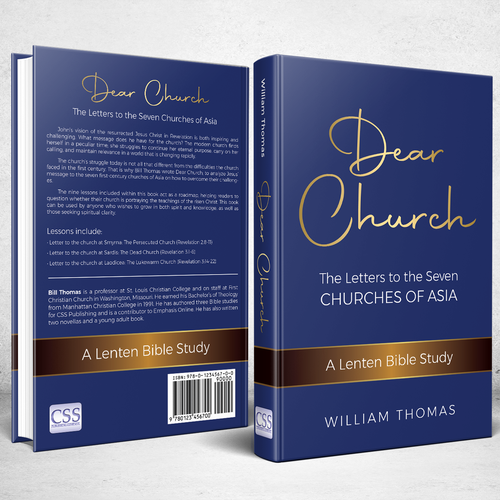 Design a book cover for a Christian Bible Study, "Dear Church: The Letters to the Seven Churches Design by Bovan