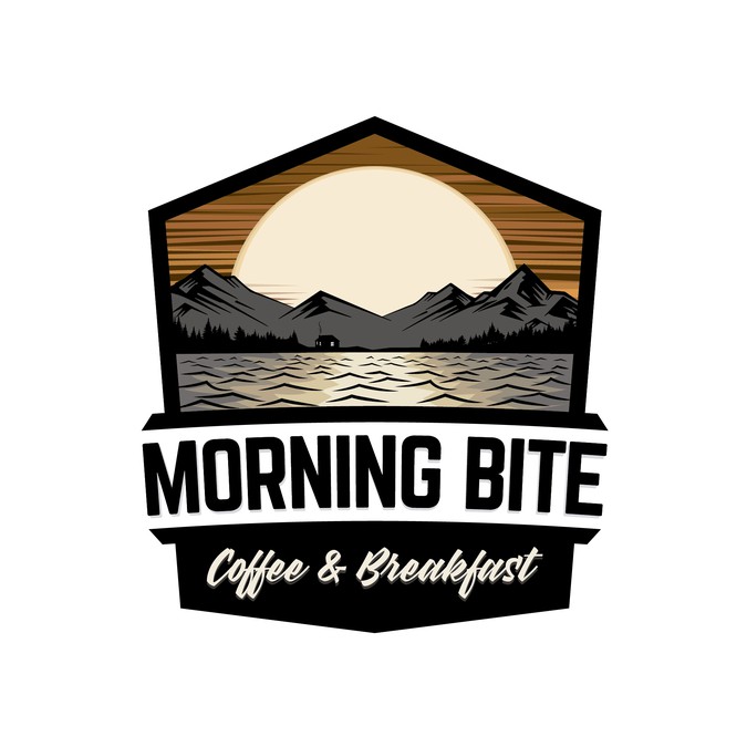 West Coast themed coffee and breakfast Food Truck logo. Logo design