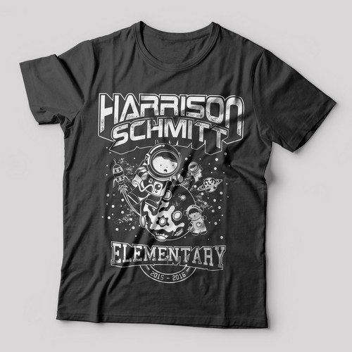 Create an elementary school t-shirt design that includes an astronaut デザイン by Ryan@rt