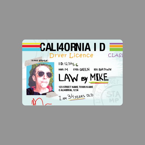 A really bad fake ID, I mean really bad Design von Elven Song