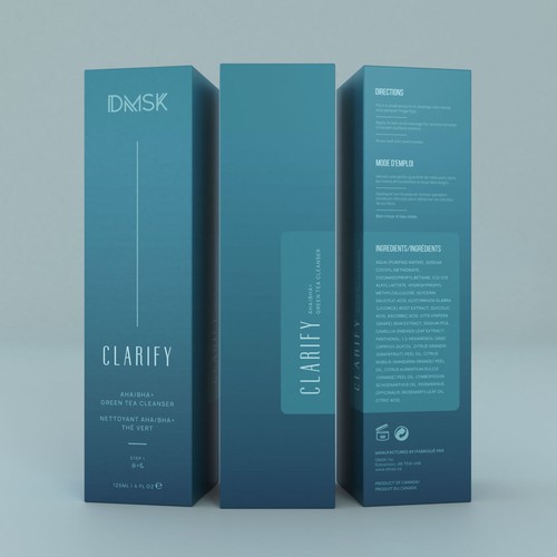 Luxury, high-end product box design for facial cleanser. Design by DG[Graphix]