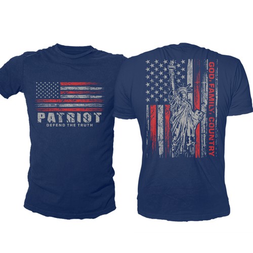 Develop a patriotic shirt that represents: The individual patriot, God, Family, Country Design von -Diamond Head-