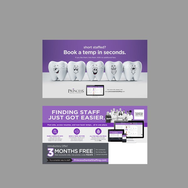 Design by isuk titled "Dental Staffing Company Postcard Design"