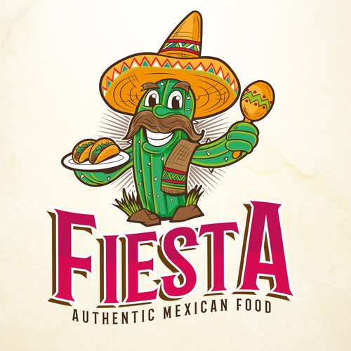 An authentic Mexican logo. Fiesta meaning festive style Design by Gerardo Castellanos