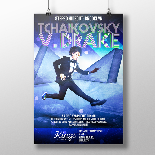 Concert poster fo TCHAIKOVSKY V. DRAKE at the Kings Theatre in Brooklyn, NYC Design by 【E-Django】