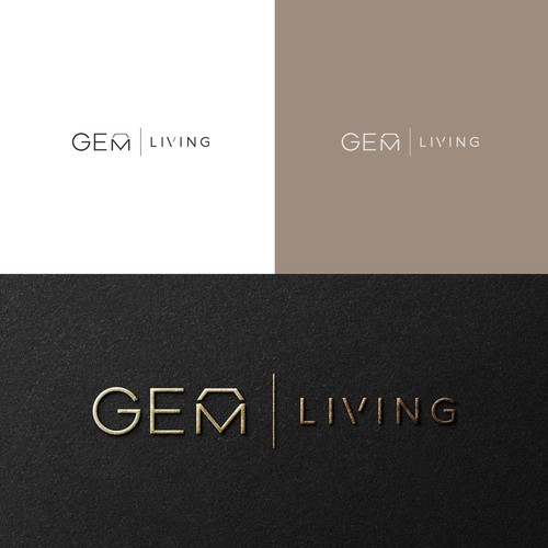 Geometrical, minimalist, modern brand design for Gem Living Design by FAVEO®