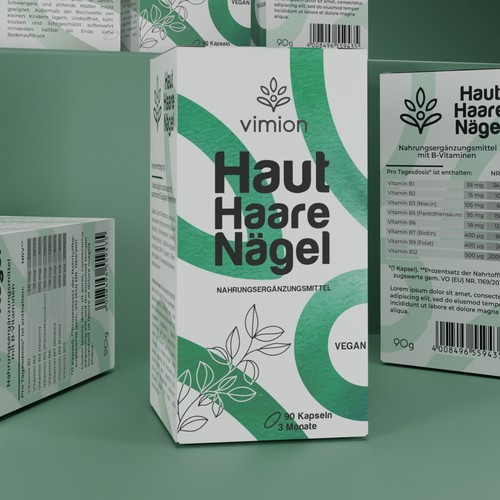 Packaging design for a German brand of high-quality food supplements Design by harry_harison