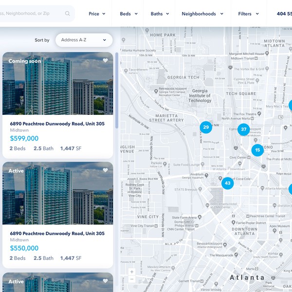 Website design and web-app for a real estate agency