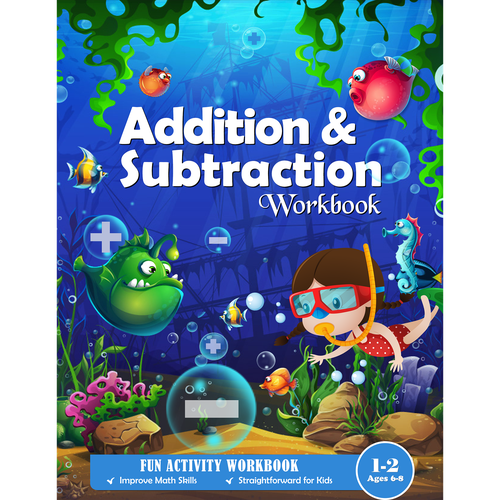 Fun design for kids math workbook Design by H-Izz Design