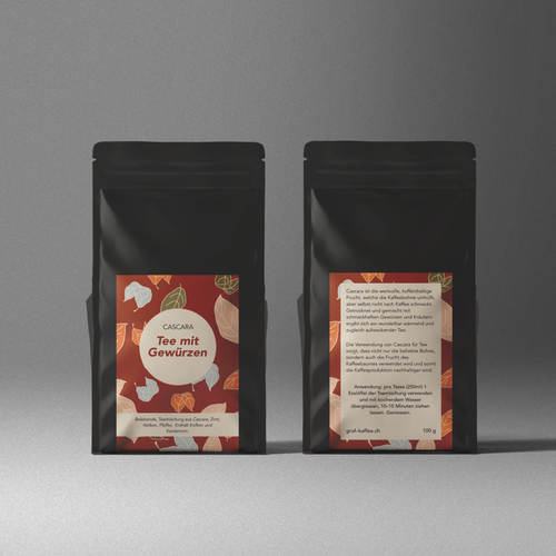 Cascara tea label-ontwerp door just.chaosofart