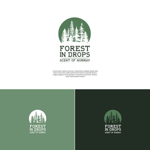 enhances the logo of FOREST IN DROPS make it adapt for all line products Réalisé par Bali Studio √