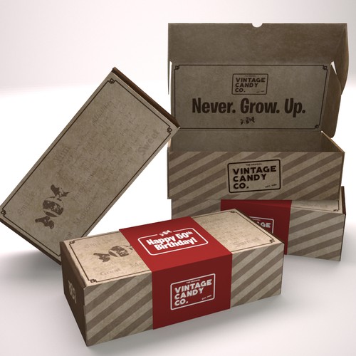 Design An Interesting Retail Vintage Candy Box / Subscription Candy Box!  (non gender or age specific, see details) Design by JCE Graphics