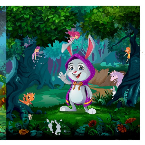 Cloak-Wearing Bunny Character (Vector) for Children's Book! Design réalisé par Rozart ®