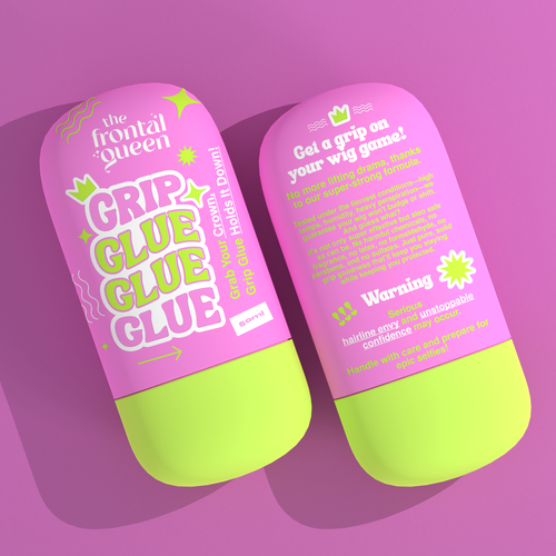 Design Wig Glue Product label  for a Viral Gen Z hair brand! Réalisé par ilonaGi