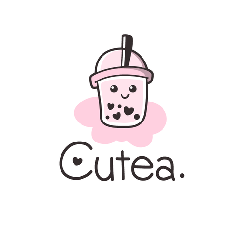 Cute and clean logo for boba/bubble tea shop! Design by AdriánKG