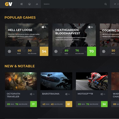 Design the landing page of a video game review website Réalisé par shamfeen