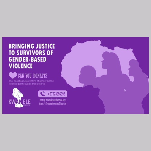 99d NONPROFIT WINNER: Design a fundraiser banner to appeal to donors to support survivors of GBV Design by Wisden