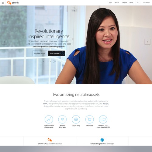 Redesign website for International Award Winning EEG system Design by Brace