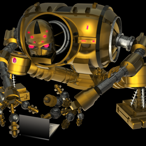 Computer modeled (CG) evil robot illustration Diseño de G.Zach