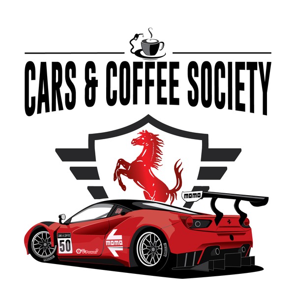 A Ferrari 488  GT3 T-Shirt project for "Cars And Coffee"