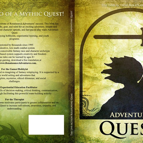 Book Cover for Adventure Quest, the Live-Action Roleplaying Game Design by Militza