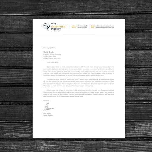 Clean, simple note design, The Endowment Project Design by fastdesign86