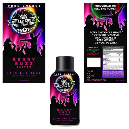 Create an eye-catching energy shot drink bottle design for the relaunch our eCommerce Supplement Shot Co.!! Design by abarbo