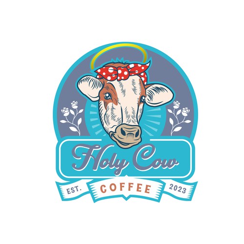 Design an Eye Catching Country Vibe Coffee Logo for "Holy Cow Coffee" Design by ifux