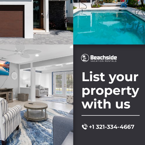 Design a Vacation Rental Management Postcard - Appeal to Property Owners Design by Mister Rainbow