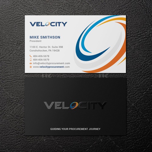 Velocity Procurement - Logo Rebranding - Business Card Design Design by IK_Designs